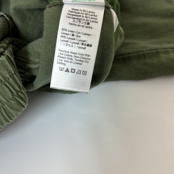 J. Crew Tie Waist Seaside Pant in Linen Blend Green XLT - Picture 7 of 8